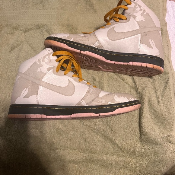 Nike Dunk High 1 Piece in White Khaki Pink Ice colorway Mens 10 Rare 2005 - Picture 1 of 16
